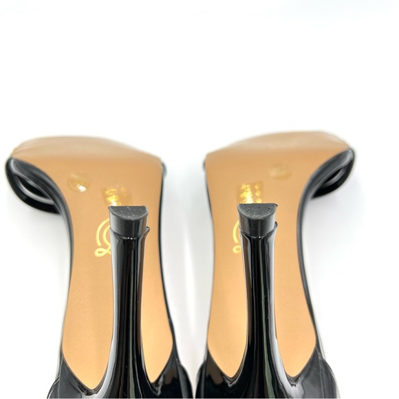 Chinese Laundry Faux Vegan Black Patent Leather Ankle Strap Dress Sandals Heels - Picture 12 of 13